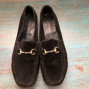 Gucci Black Suede Loafers, Sz 9 (c. 1996)